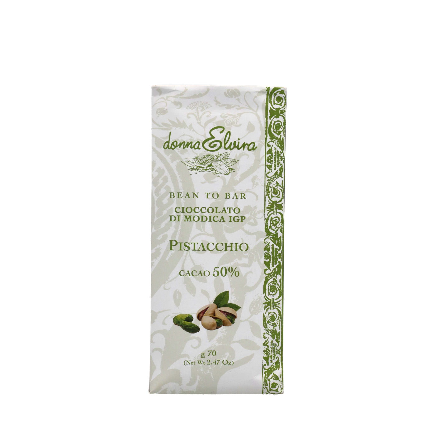 Barre de chocolat pistache 70g
