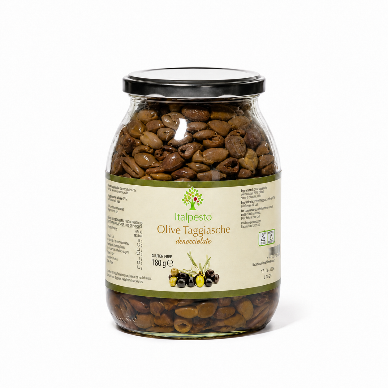 Olives taggiasche dénoyautées 180g