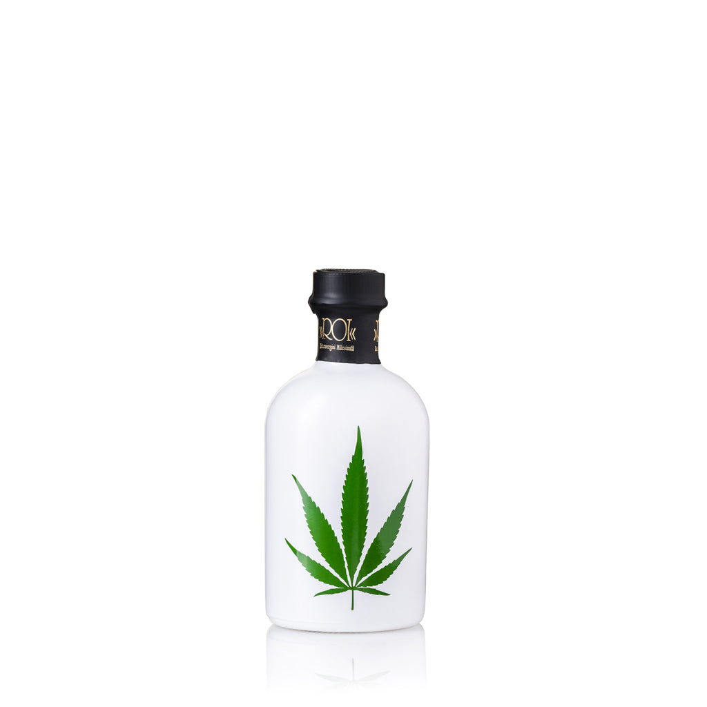 Huile d’olive extra vierge aromatisée au chanvre 0,25 L